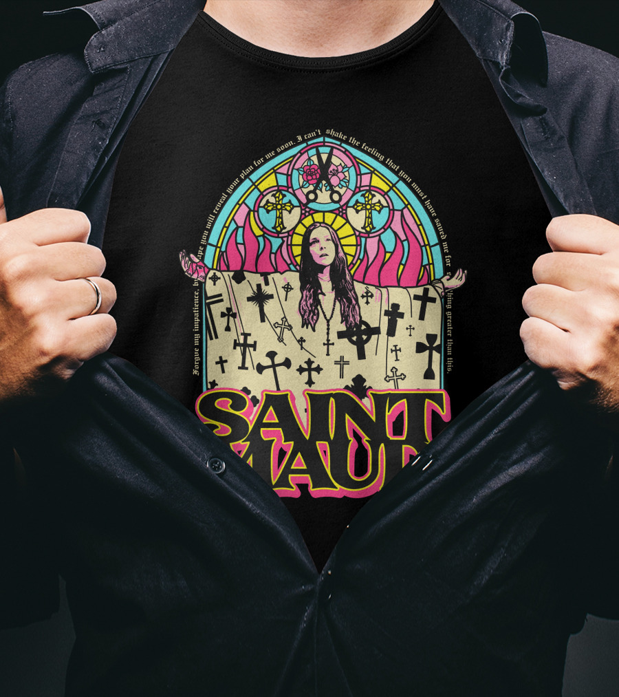 Saint Maud Never Waste Your Pain Stained Glass Crosses T-Shirt