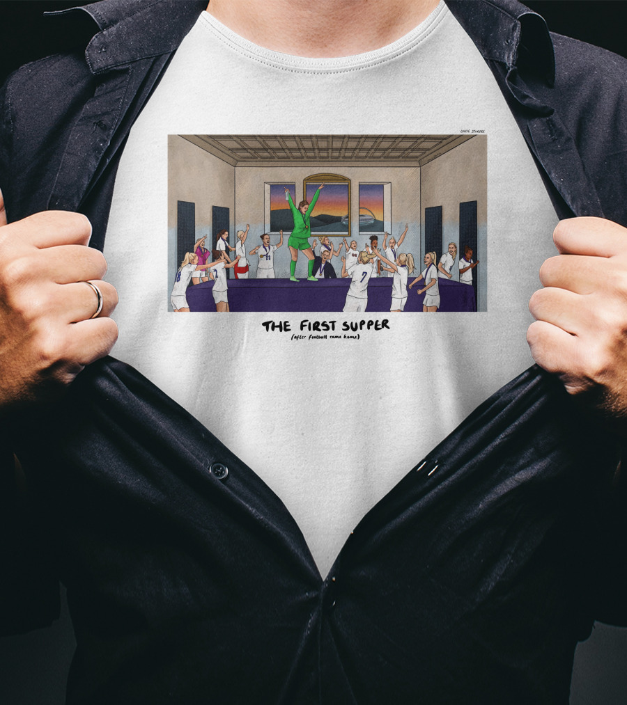 The First Supper After Football Came Home Art By David Squires T-Shirt