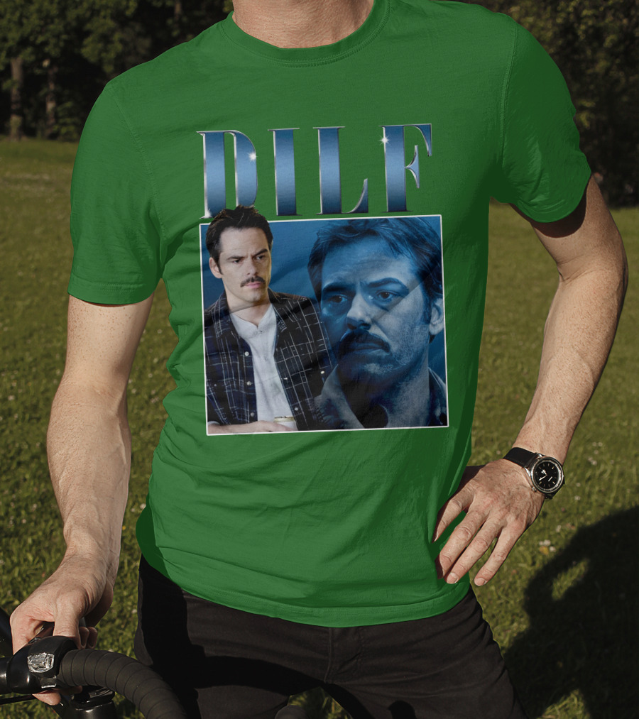 Charlie Swan DILF Mustache Double T-Shirt
