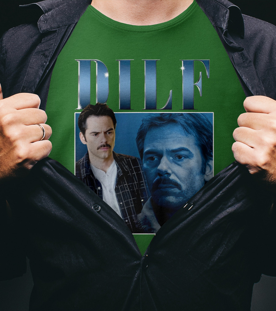 Charlie Swan DILF Mustache Double T-Shirt