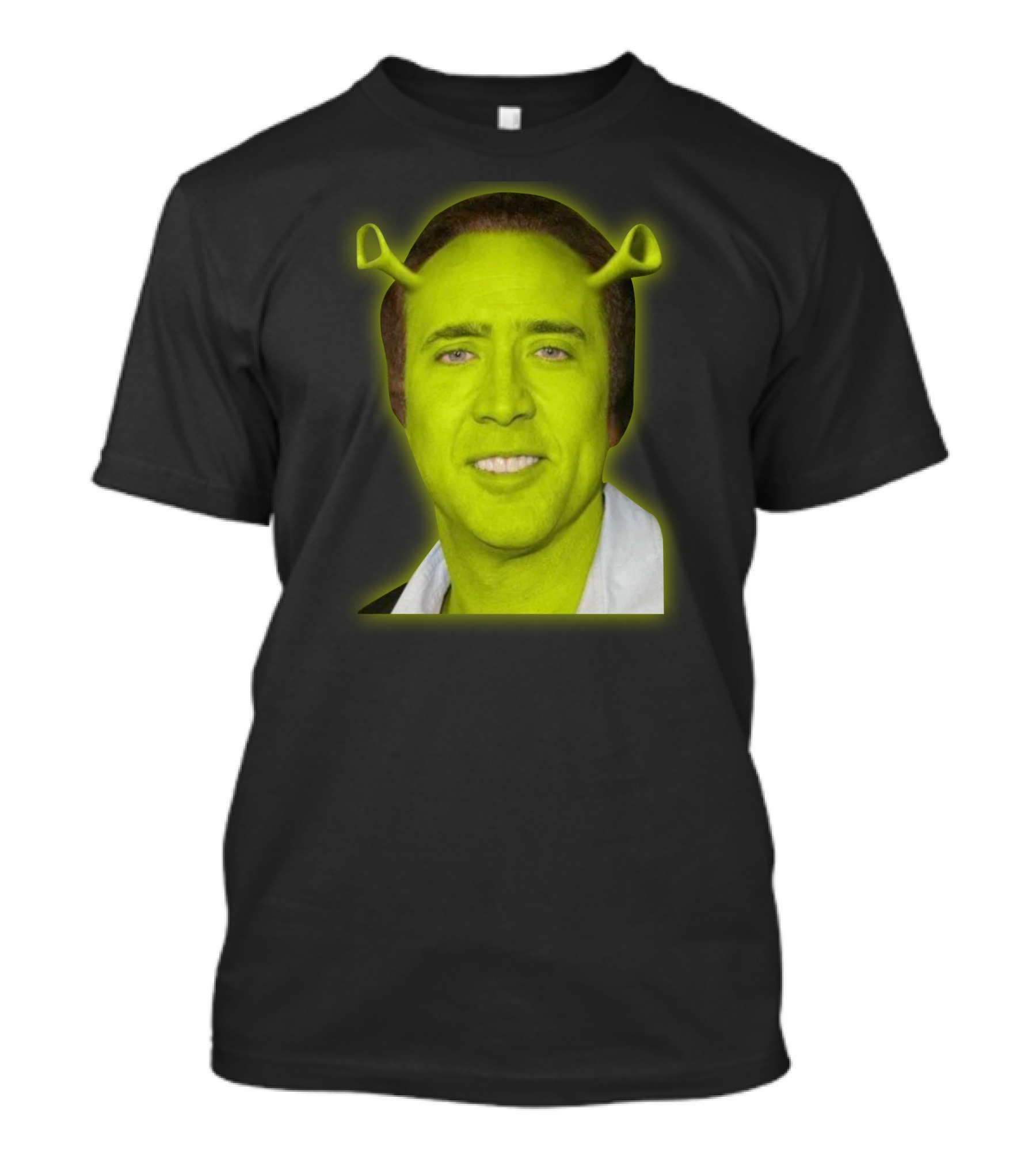 Shrekolas Cage Meme Mashup Face Fusion Character Elements T-Shirt