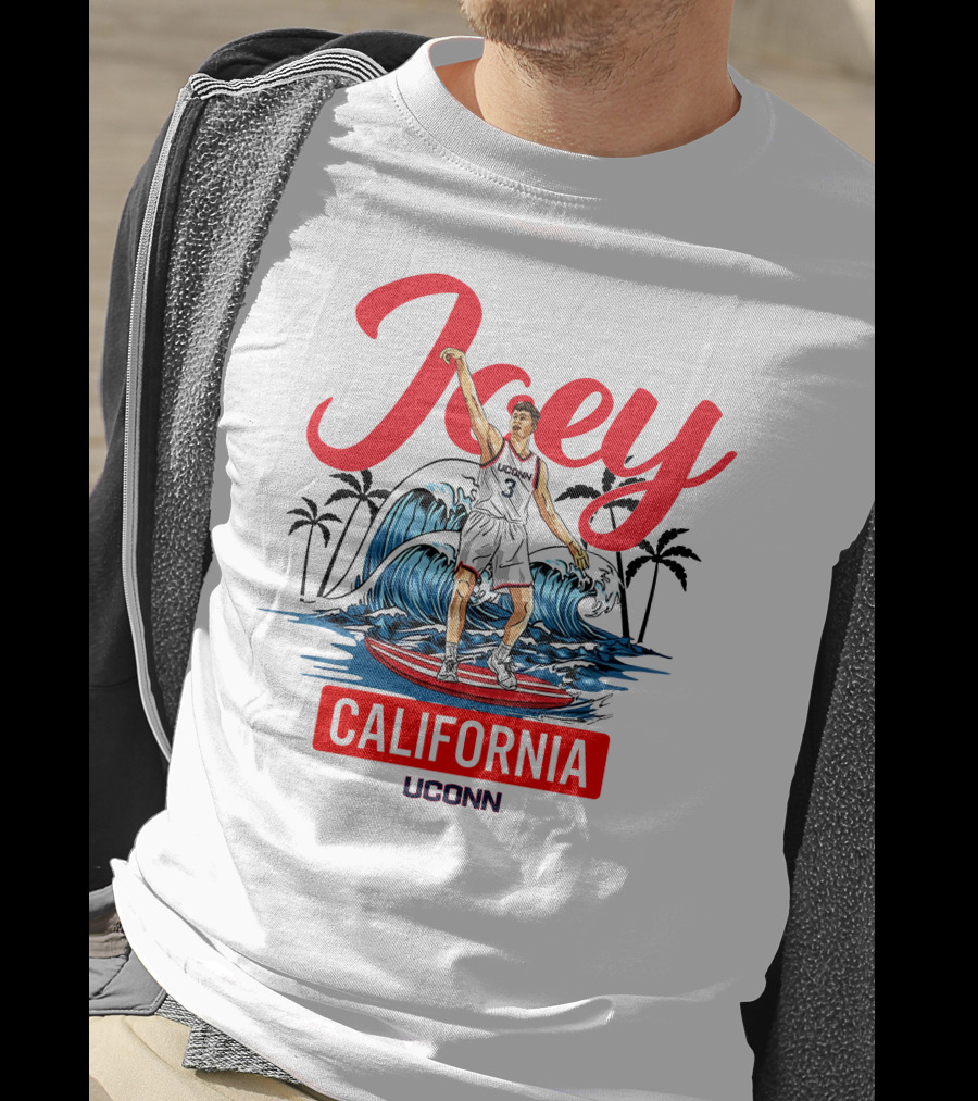 Joey California UConn Surfing Basketball Wave T-Shirt