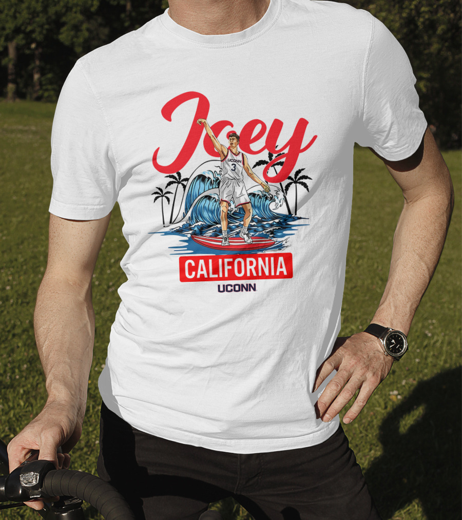 Joey California UConn Surfing Basketball Wave T-Shirt