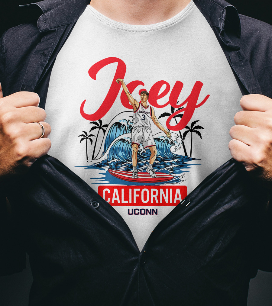 Joey California UConn Surfing Basketball Wave T-Shirt