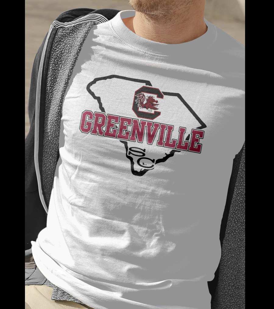 Greenville South Carolina Gamecocks Logo Map T-Shirt