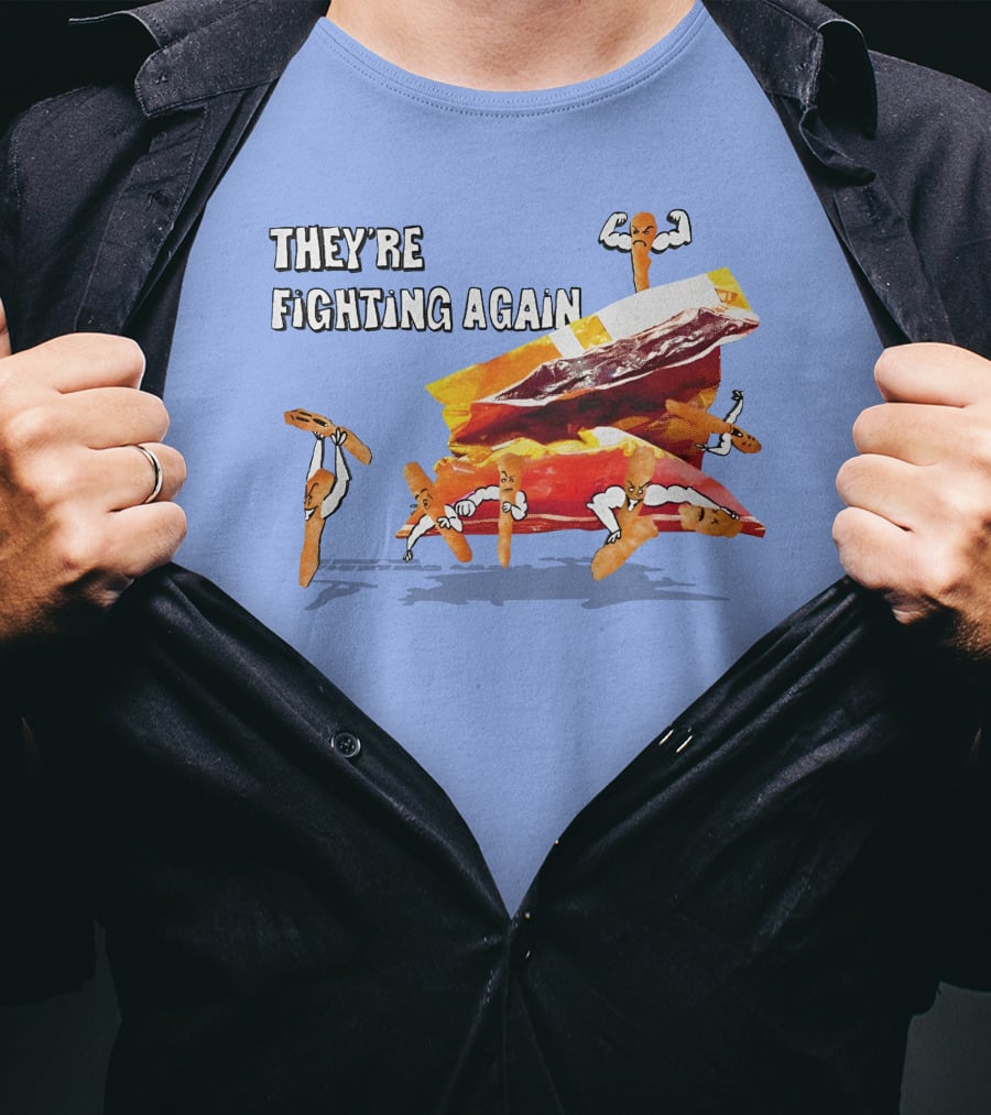They're Fighting Again Pretzel Snack Showdown Fun T-Shirt