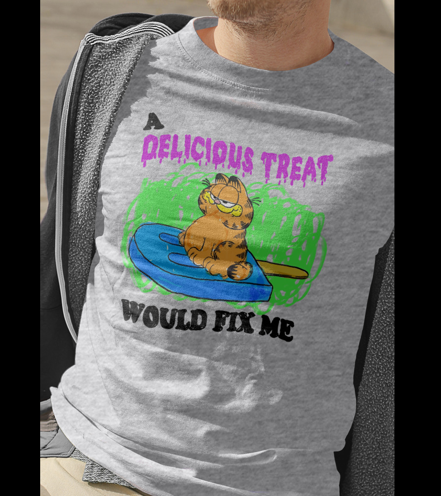 Garfield A Delicious Treat Would Fix Me Popsicle T-Shirt