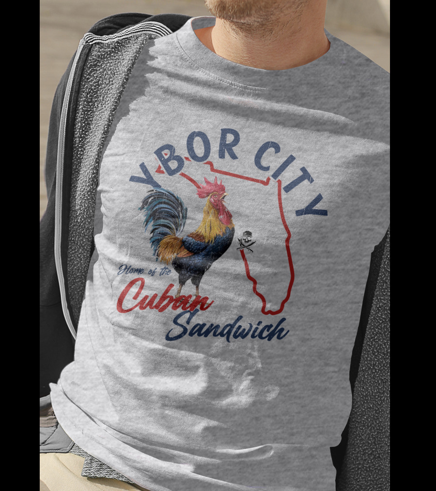 Ybor City Florida Rooster Home Of The Cuban Sandwich T-Shirt