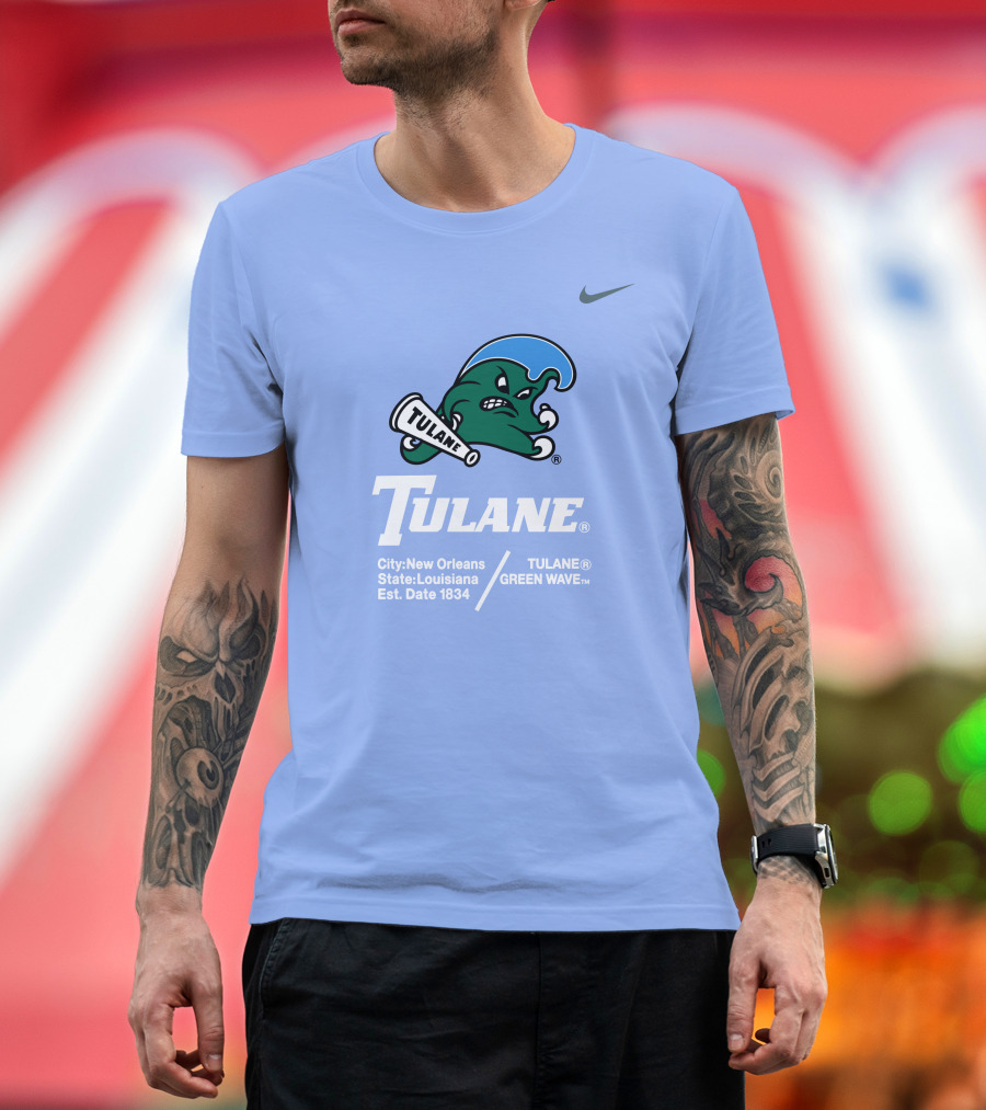 Tulane Green Wave New Orleans Louisiana Est 1834 T-Shirt