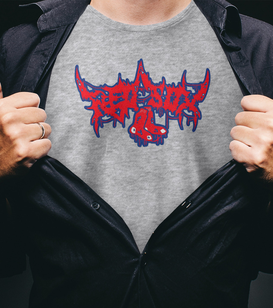 Death Metal Style Red Sox Emo T-Shirt