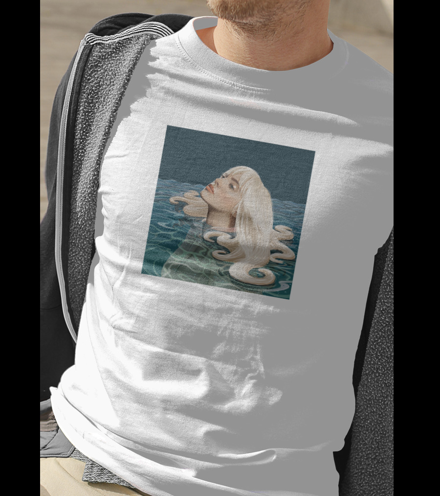 Resurface Feminine Profile Emerging From Water With Flowing Hair T-Shirt
