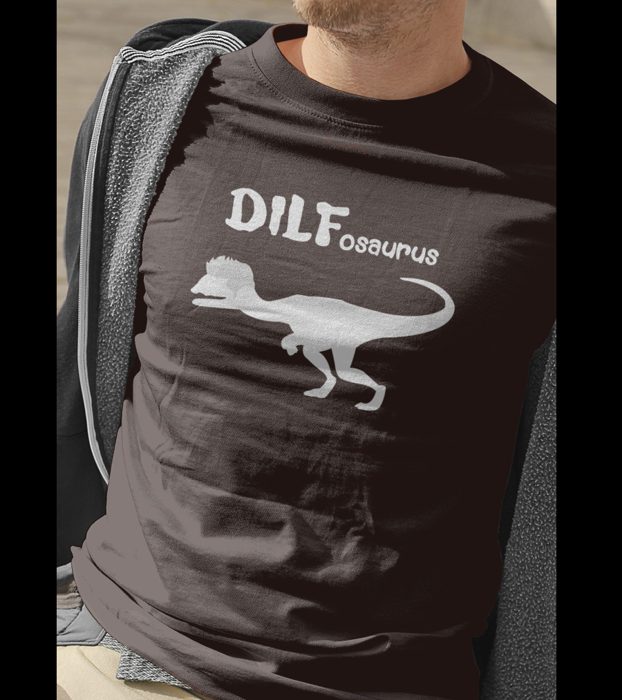 DILFosaurus Dinosaur Silhouette With Hairstyle T-Shirt