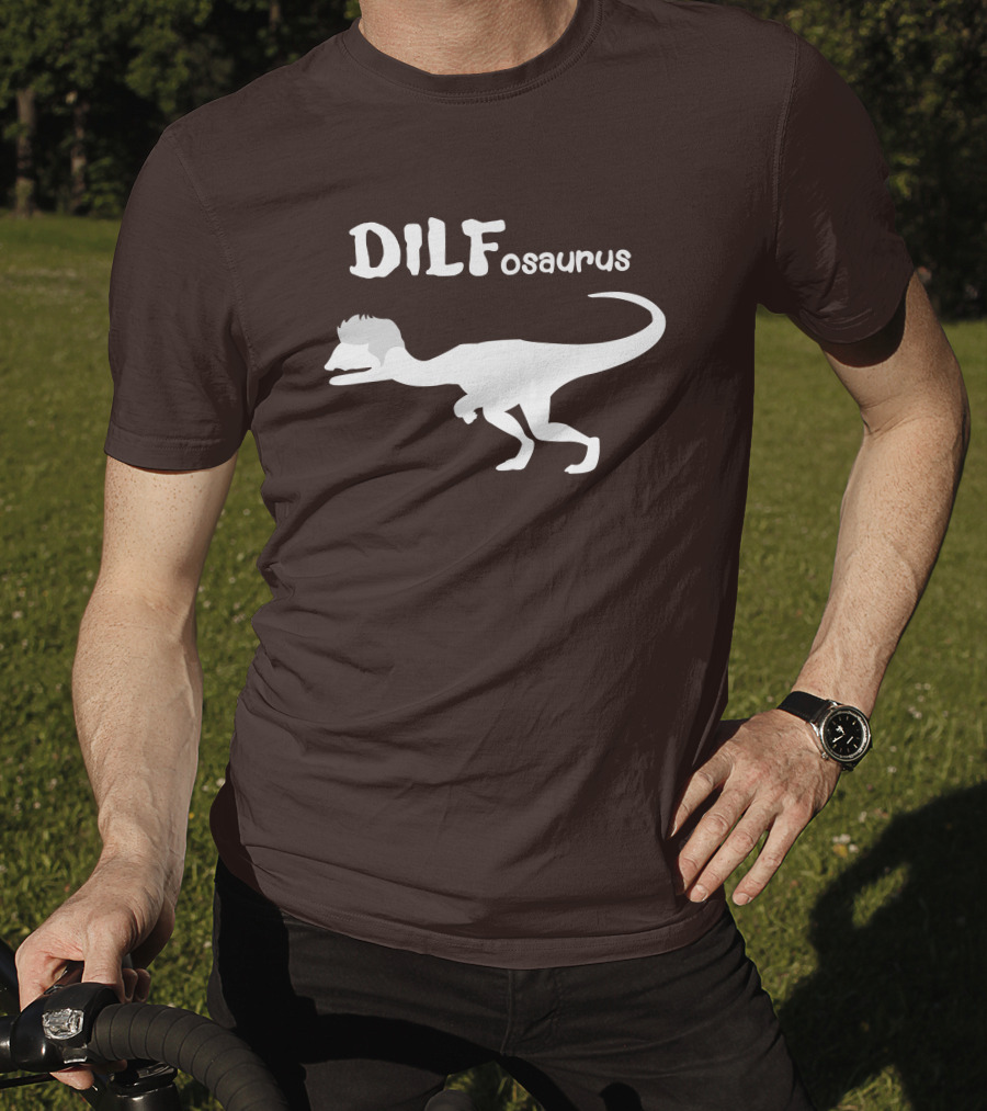 DILFosaurus Dinosaur Silhouette With Hairstyle T-Shirt