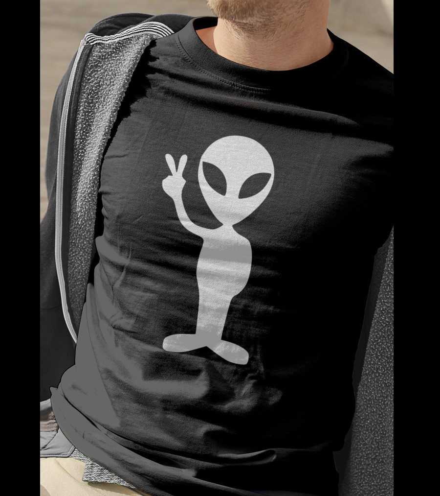 Alien Peace Hand Gesture T-Shirt
