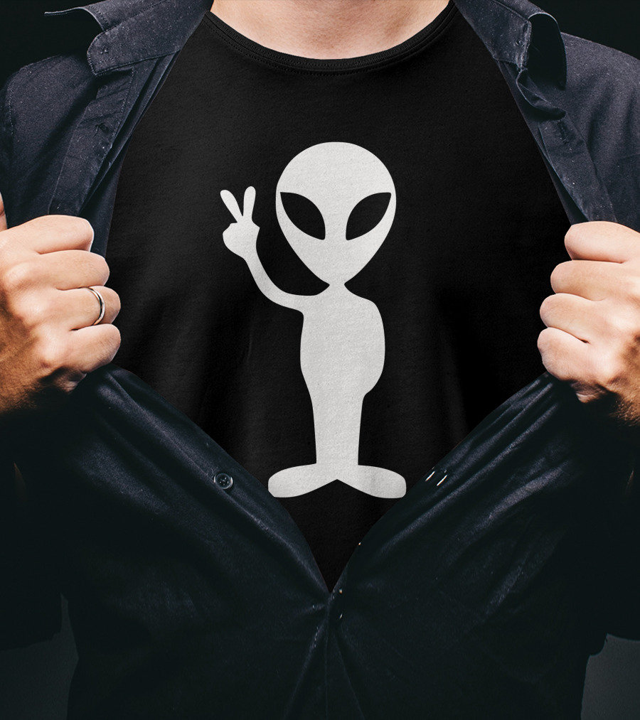 Alien Peace Hand Gesture T-Shirt