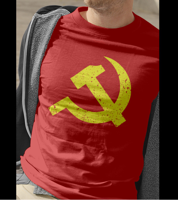 Aaron Spacethug Hammer And Sickle Communist Party Flag T-Shirt
