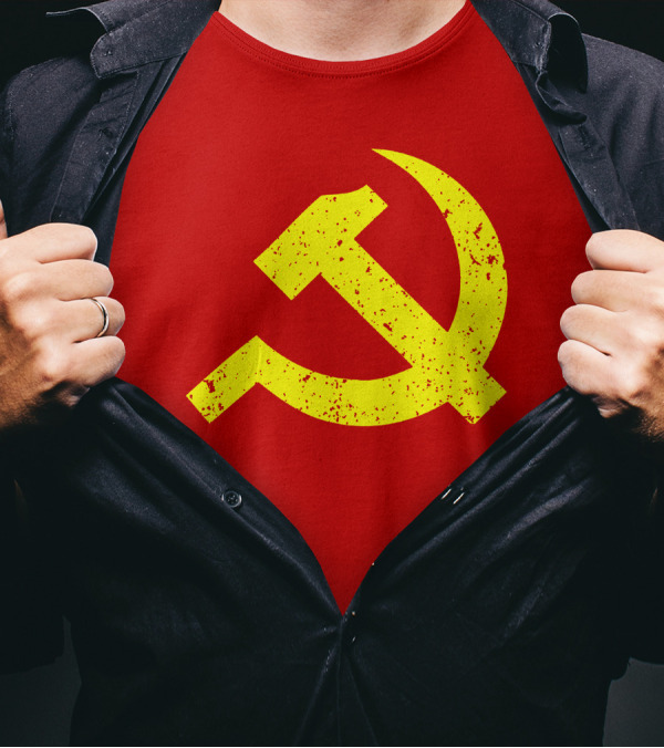 Aaron Spacethug Hammer And Sickle Communist Party Flag T-Shirt