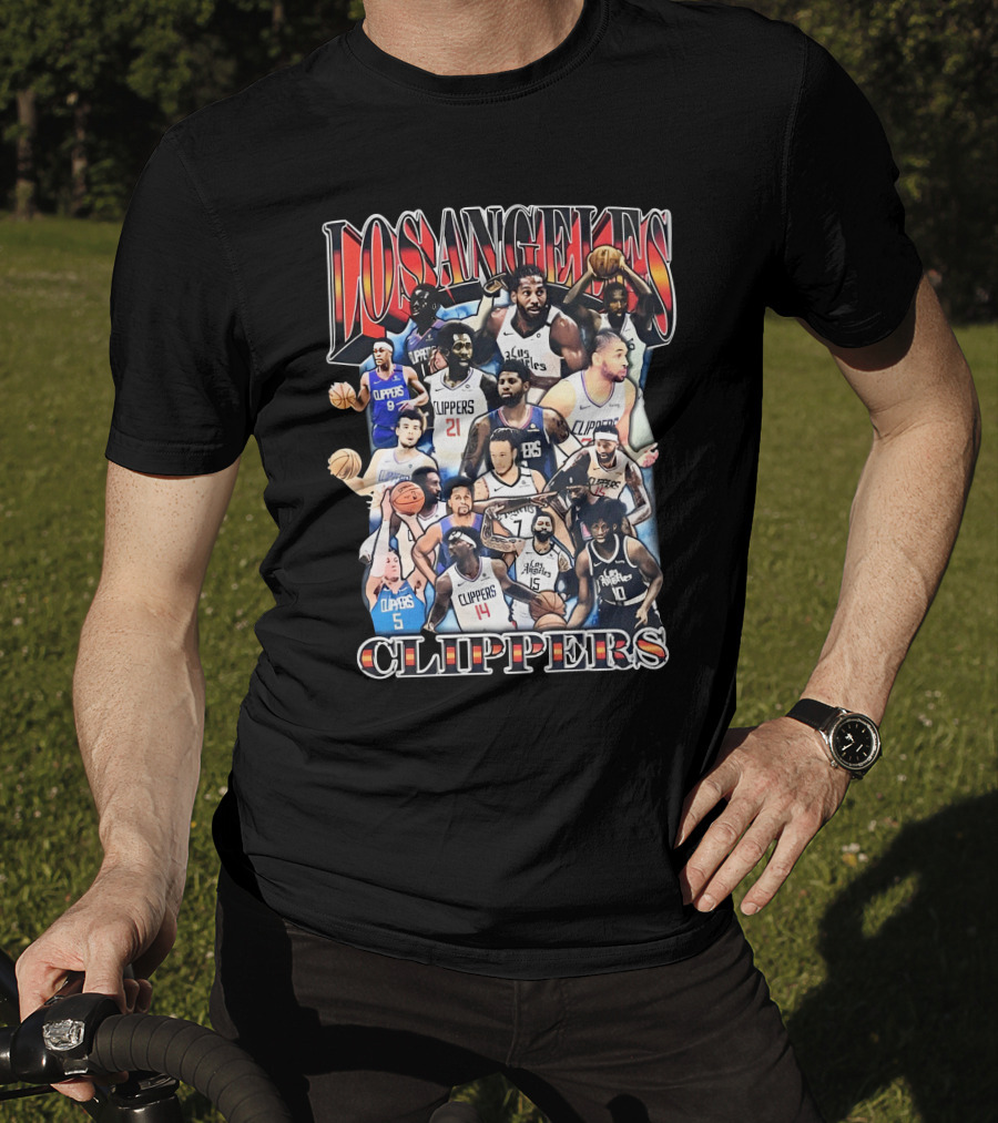 Los Angeles Clippers Basketball Players Collage With Team Name T-Shirt