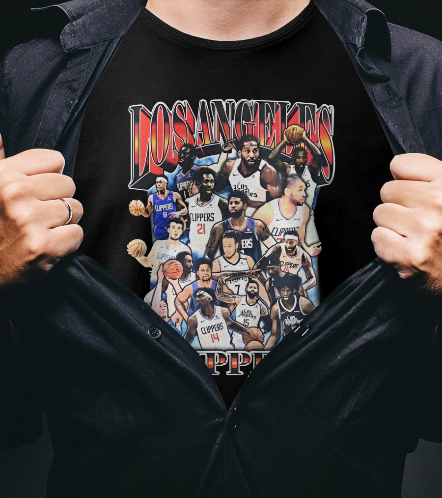 Los Angeles Clippers Basketball Players Collage With Team Name T-Shirt