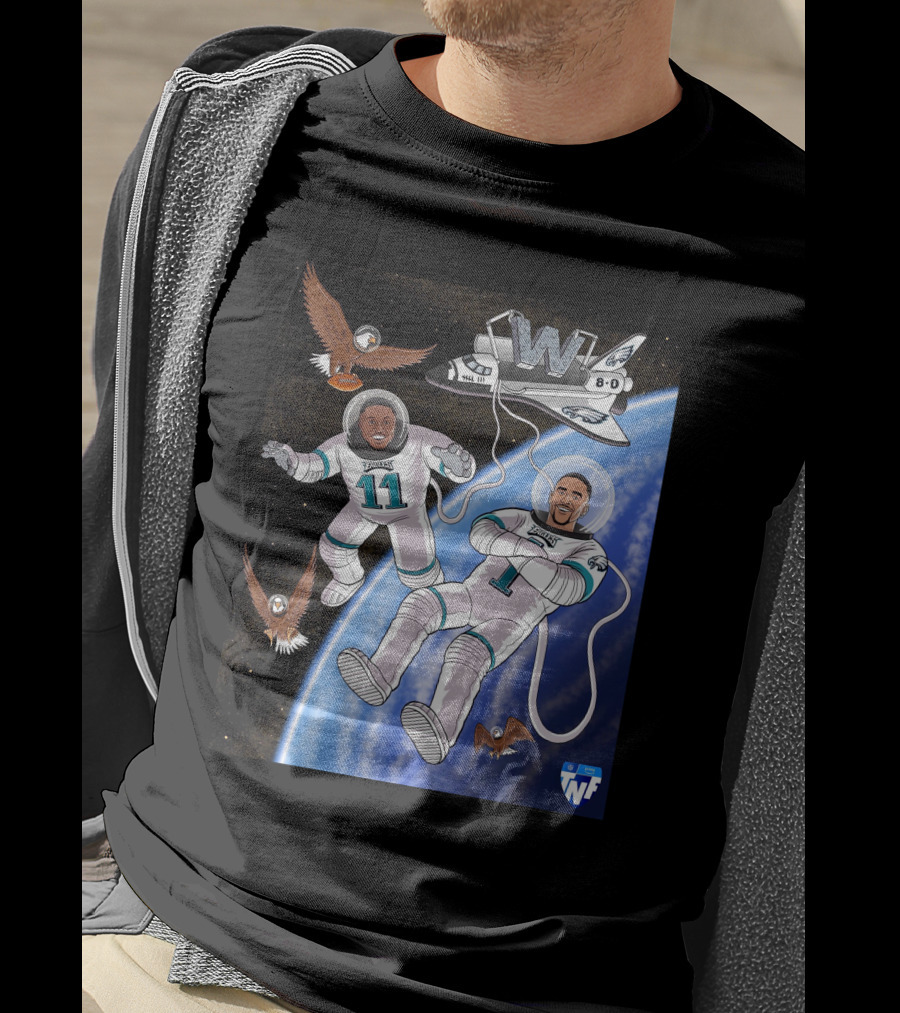 W 8-0 Astronauts With Eagles Flying High Baby TNF T-Shirt