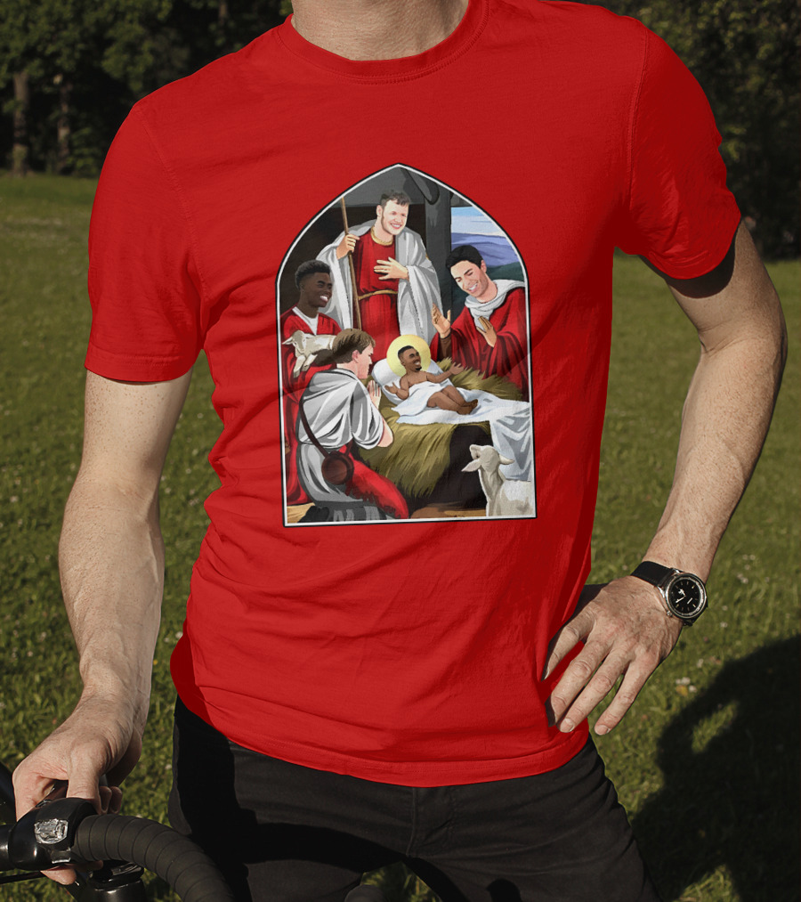 Victoriamscott Adults Jesus Saka Nativity Gunners Christmas Jumper T-Shirt