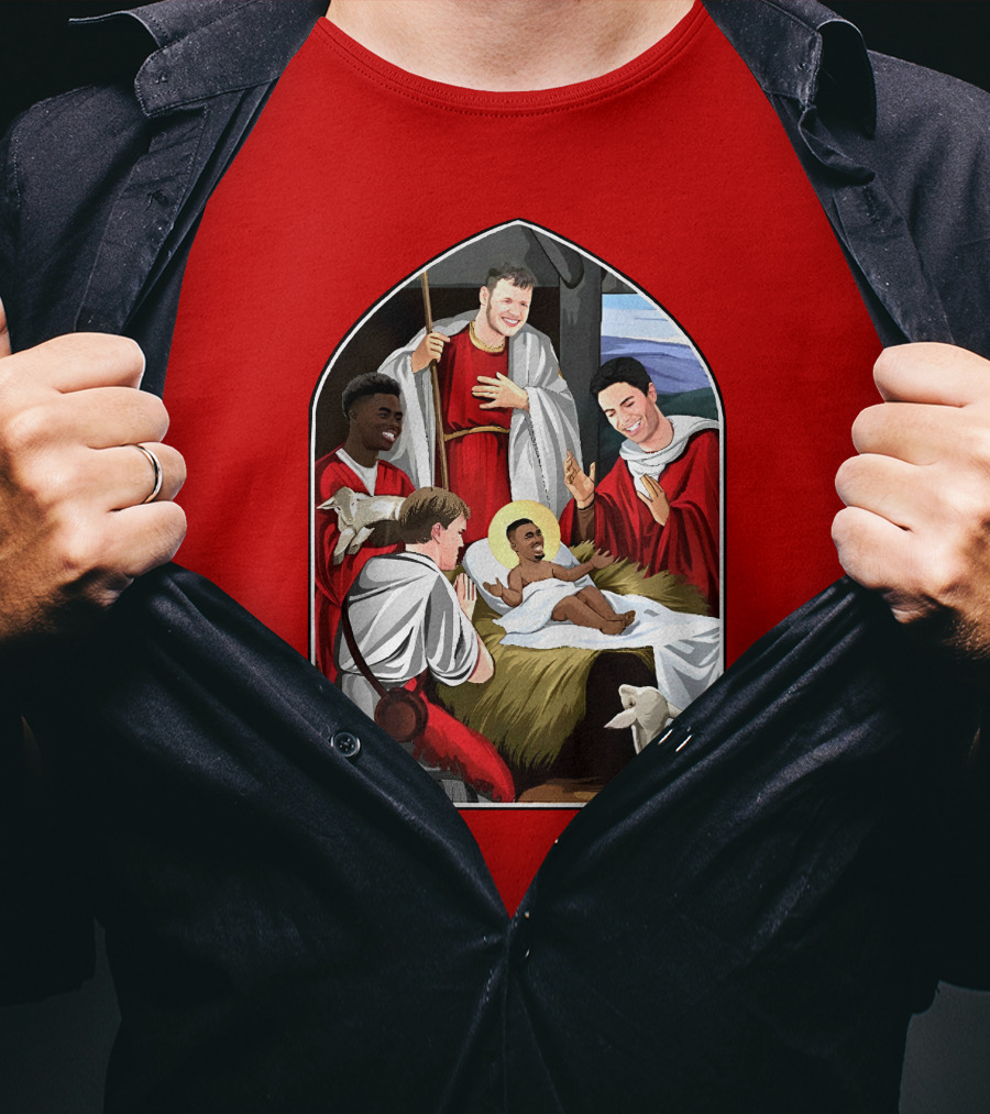 Victoriamscott Adults Jesus Saka Nativity Gunners Christmas Jumper T-Shirt