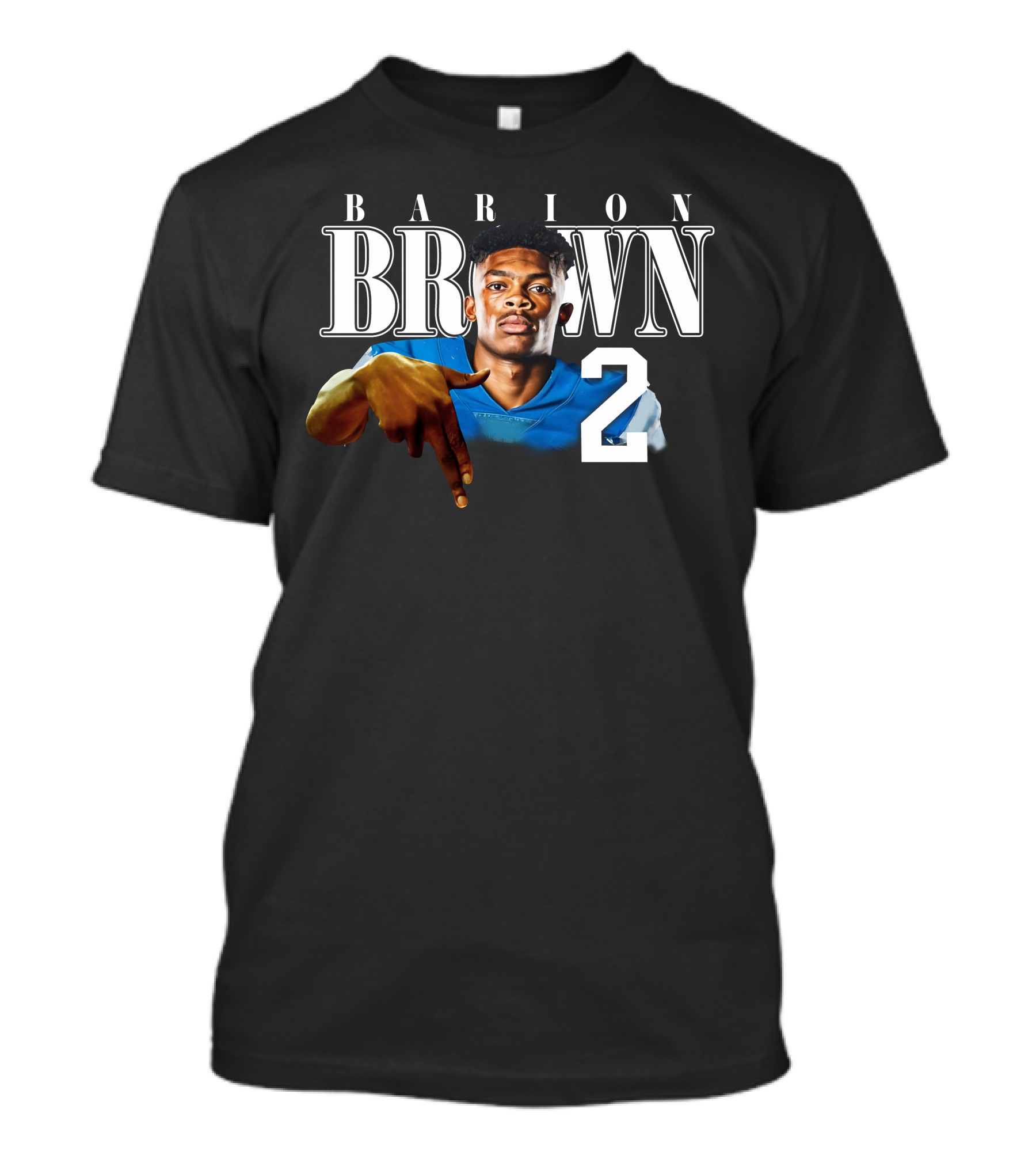 Barion Brown L’S Down Football Number 2 T-Shirt