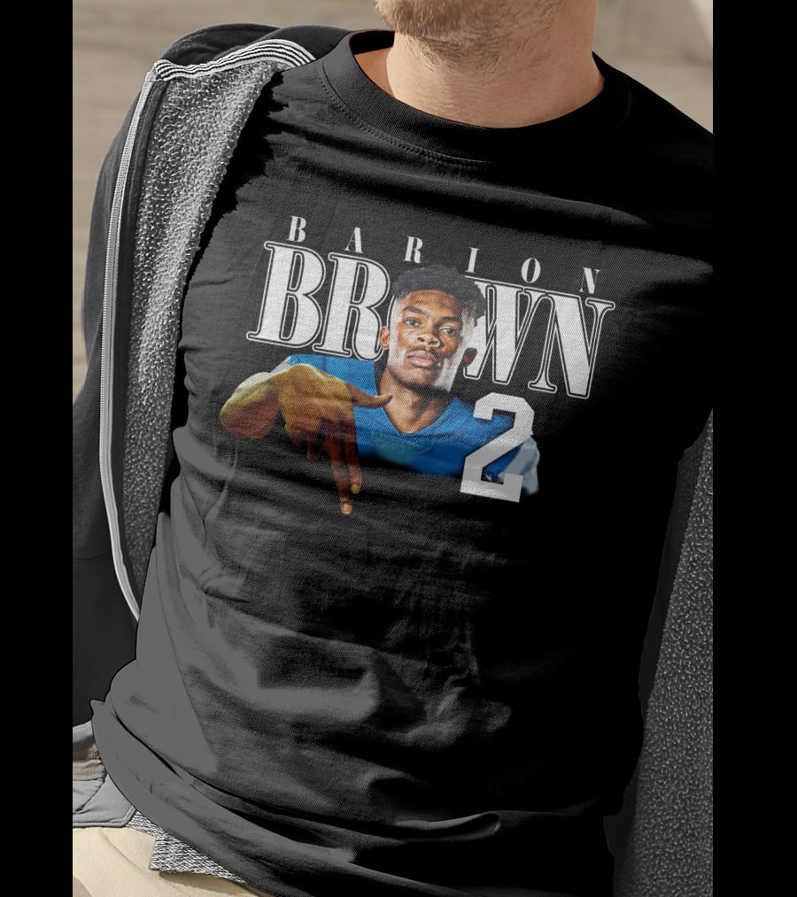 Barion Brown L’S Down Football Number 2 T-Shirt