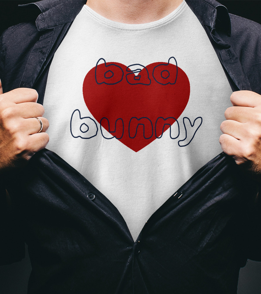 Bad Bunny Red Heart Sanbenito T-Shirt