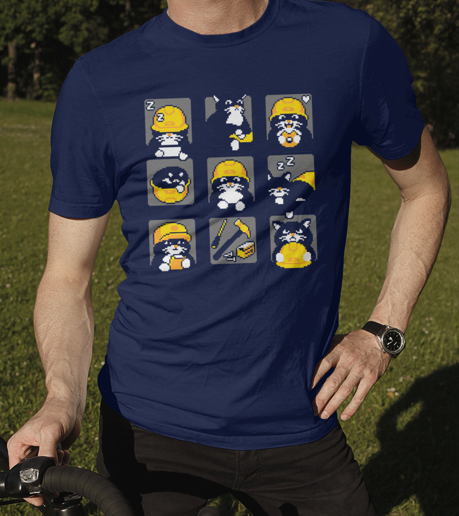 Rawpaw Ink Store Cats With Jobs Construction Workers Icons T-Shirt