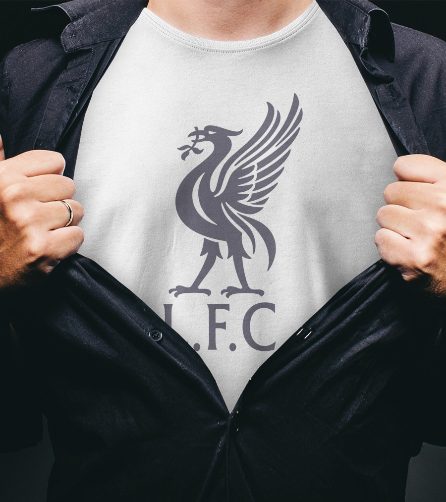 Noreen Khan Wearing LFC Liverpool FC Logo Bird With L.F.C. Text T-Shirt