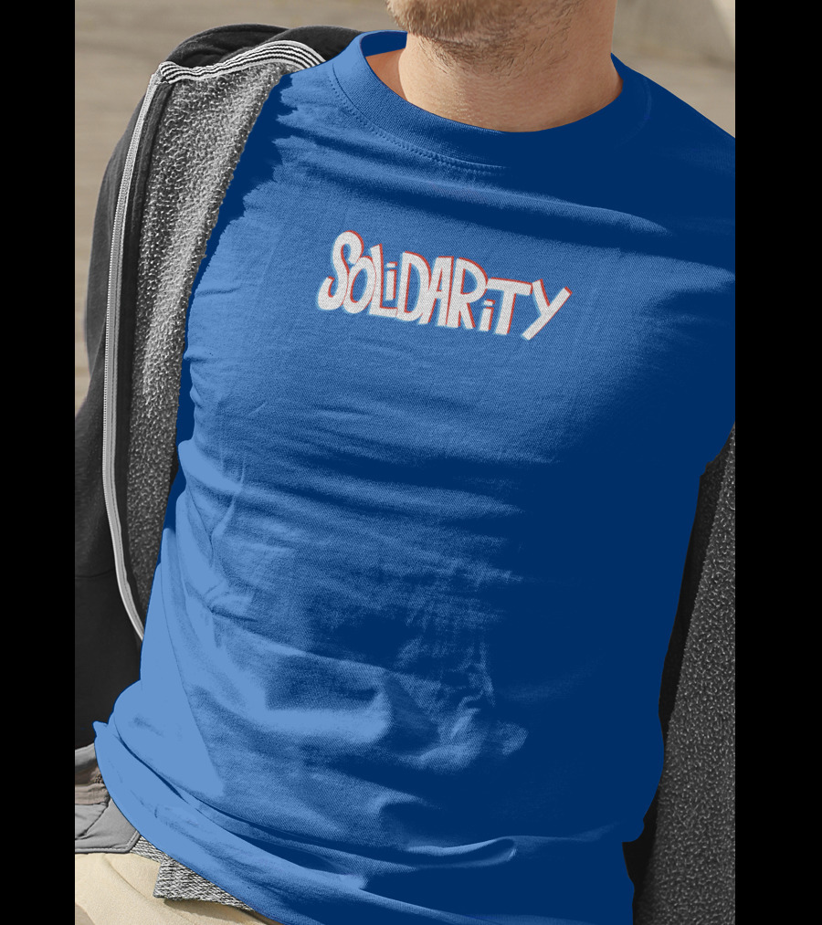 Solidaritycouk Solidarity Dyed Blue Text T-Shirt