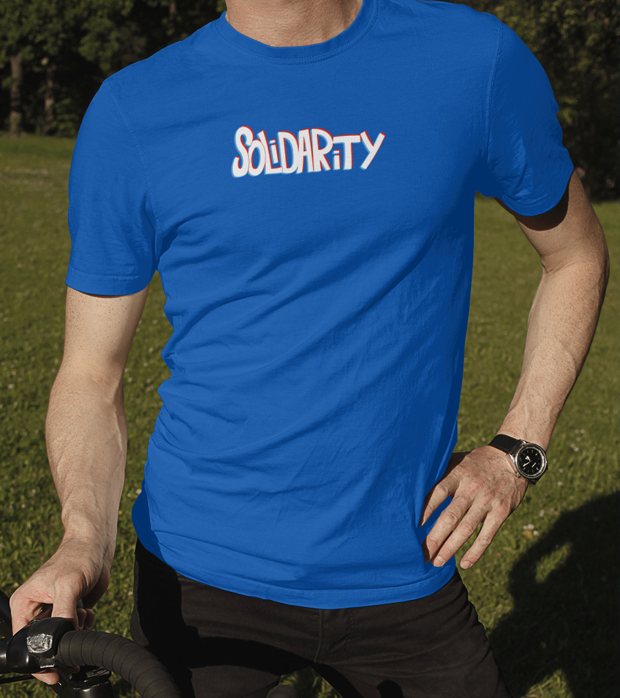 Solidaritycouk Solidarity Dyed Blue Text T-Shirt