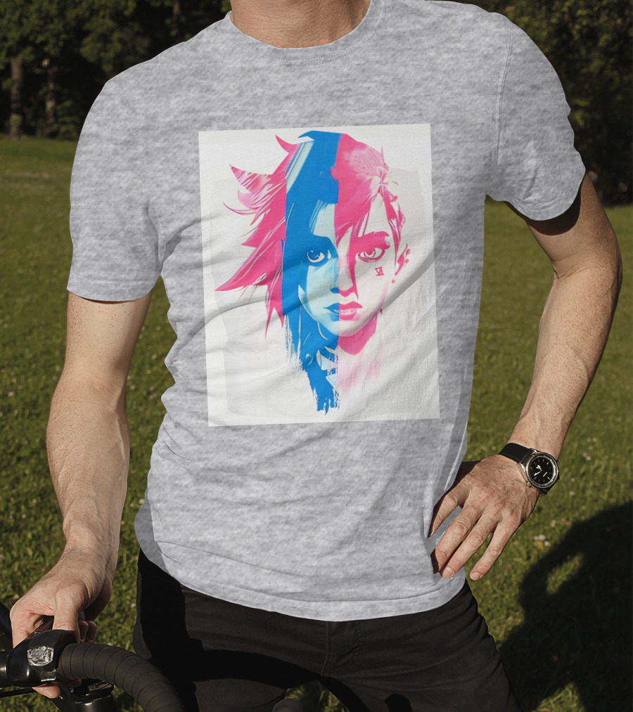 Arcaneshow Vi And Jinx Split Face T-Shirt