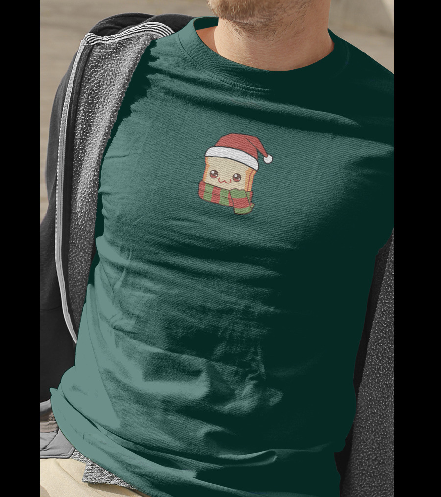 Friendship Bread Shop Christmas Bread Santa Hat And Scarf T-Shirt
