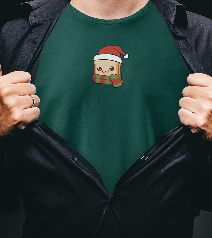 Friendship Bread Shop Christmas Bread Santa Hat And Scarf T-Shirt