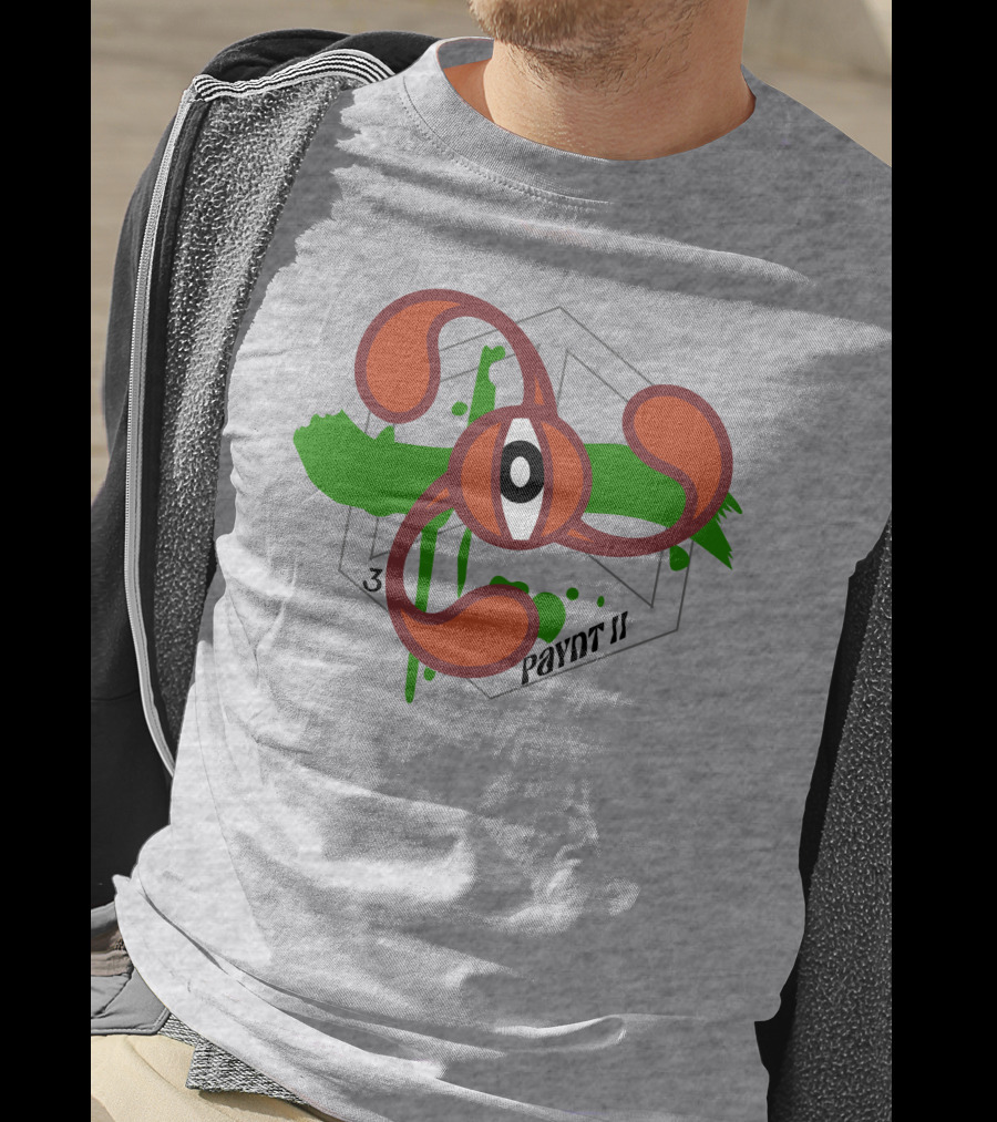 Payntbyzayn 3 Splatter Paynt II Abstract Eyeball Green Brushstroke T-Shirt