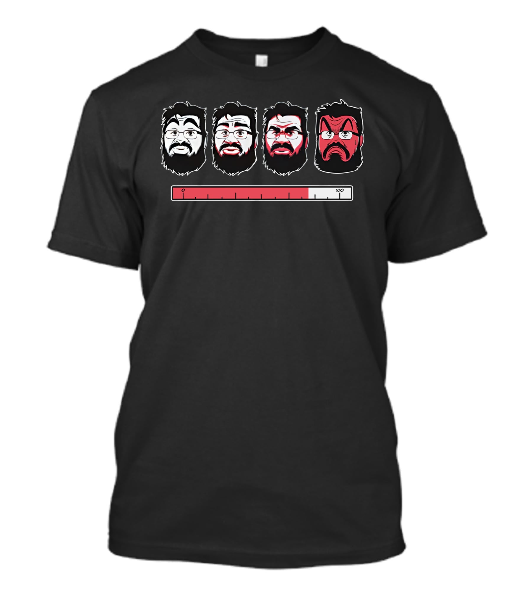 Oneyplays Merch Angry Cali Corey Emotion Meter Faces T-Shirt
