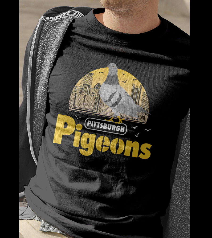 Pittsburgh Clothing Company Pigeons Skyline Bird T-Shirt