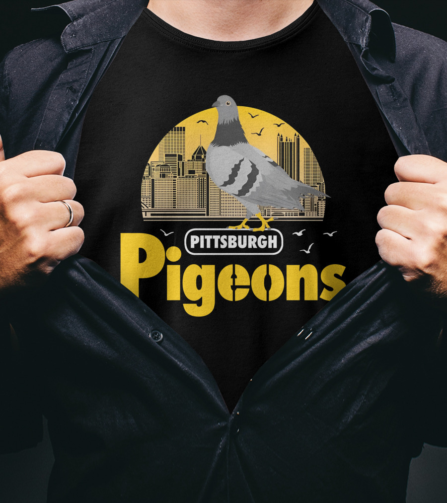 Pittsburgh Clothing Company Pigeons Skyline Bird T-Shirt