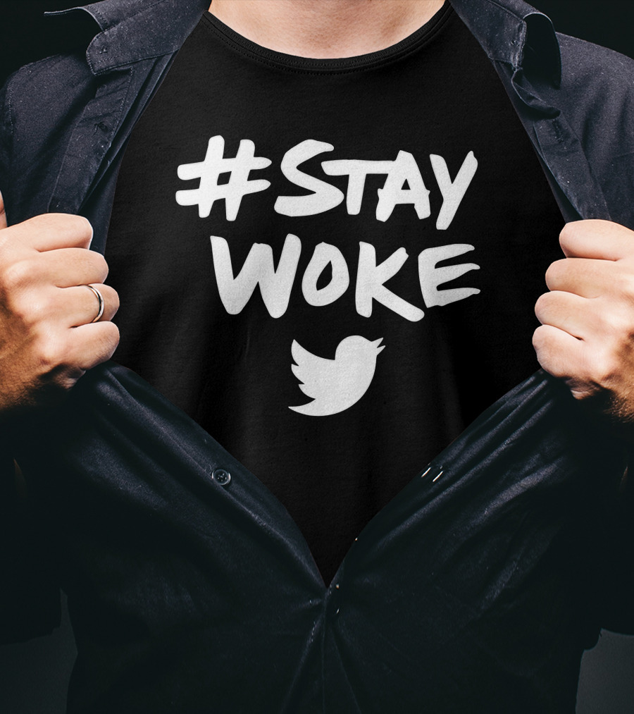 Stay Woke Twitter Bird Logo Elon Musk T-Shirt