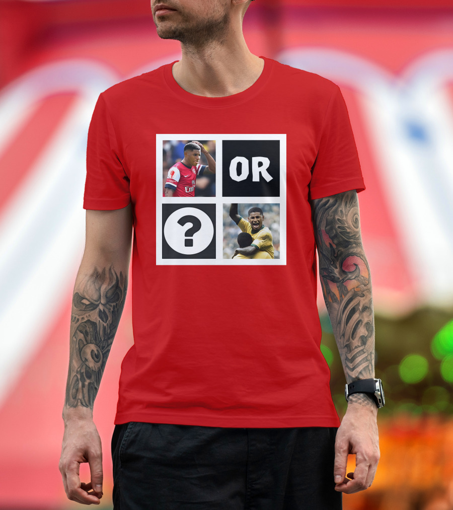 Redmancdesigns Walcott Or Pele Soccer Icons Question Mark Retro Combo T-Shirt
