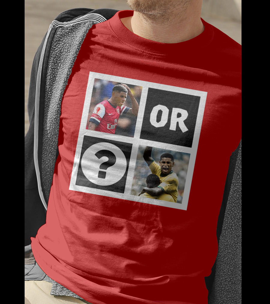 Redmancdesigns Walcott Or Pele Soccer Icons Question Mark Retro Combo T-Shirt