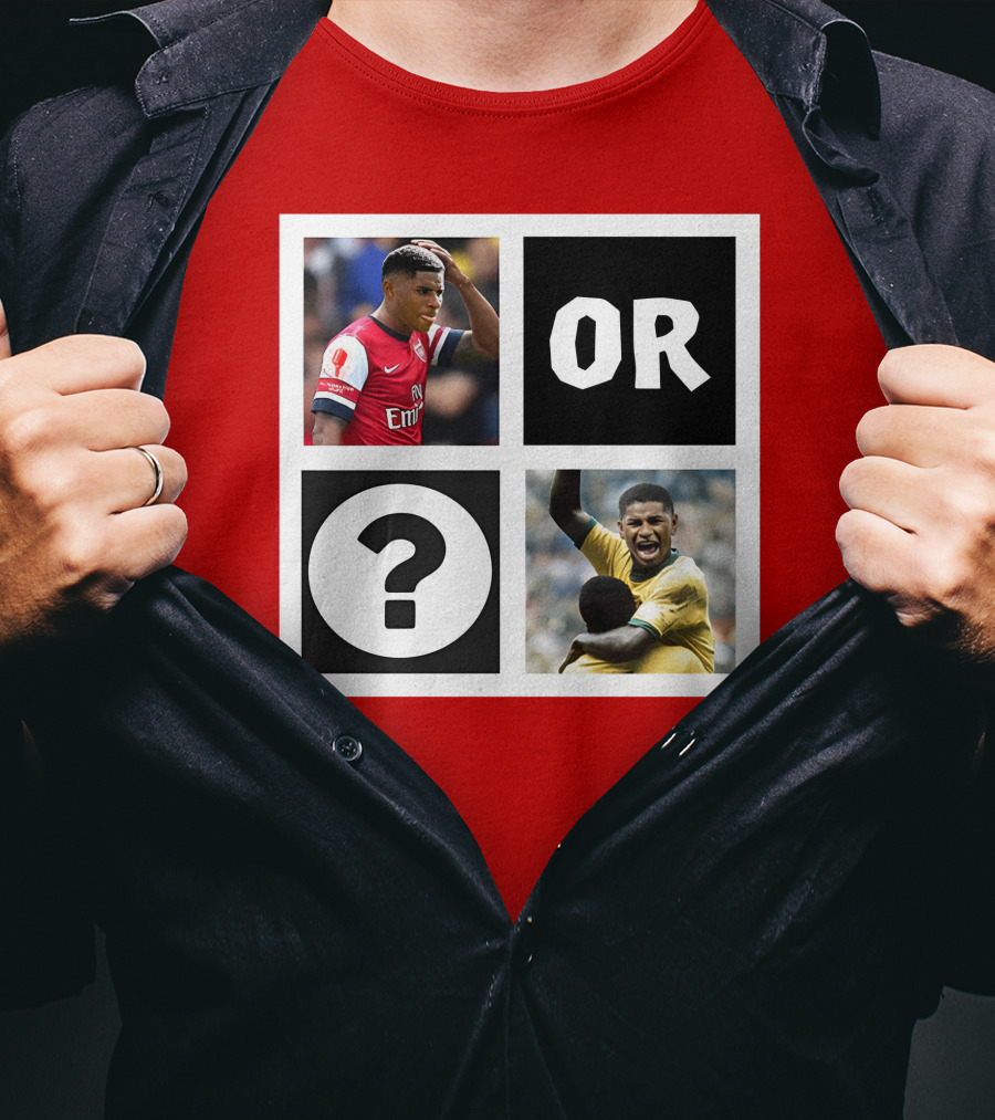 Redmancdesigns Walcott Or Pele Soccer Icons Question Mark Retro Combo T-Shirt