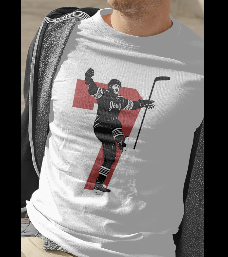 Jersey Number Seven Devils Youth Foundation Dougie Official Hockey Merchandise T-Shirt