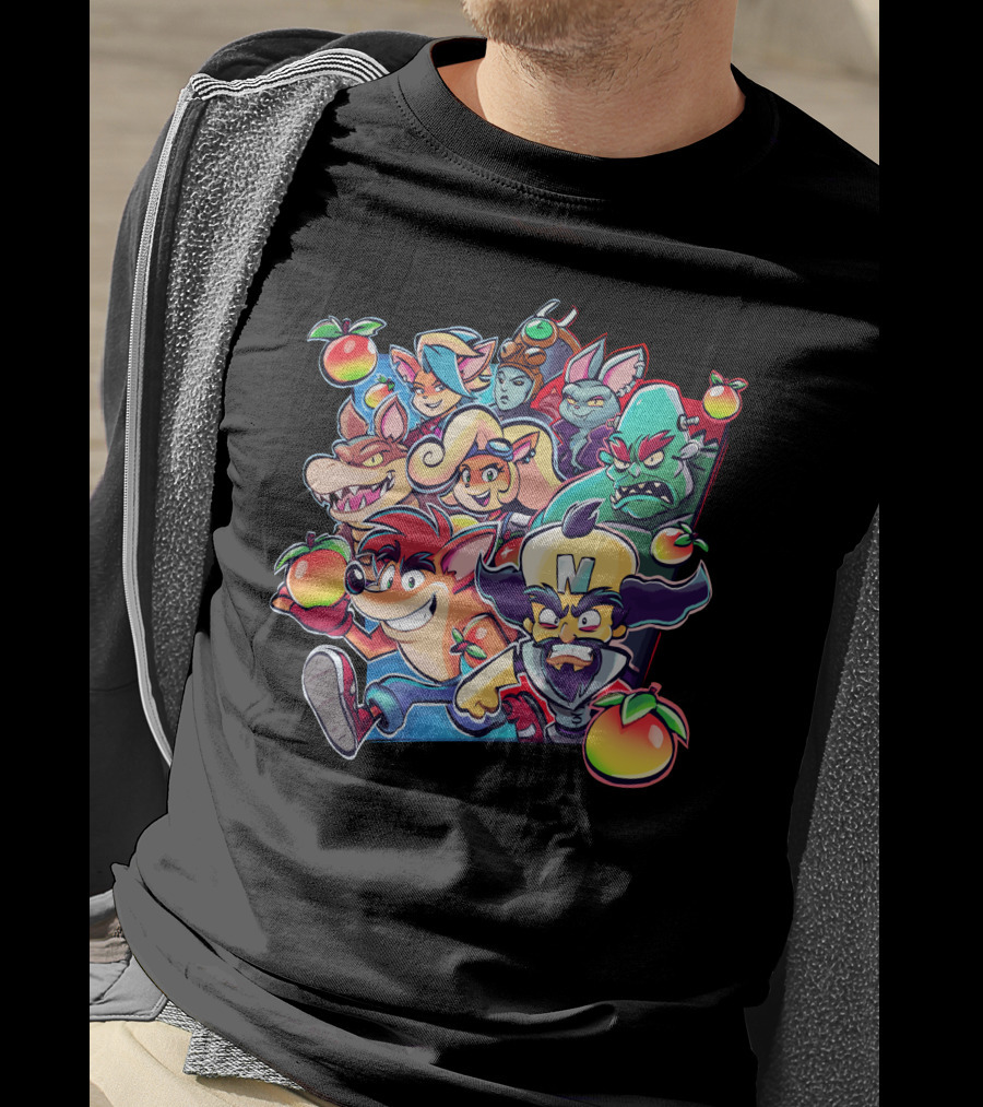 Kevin Fagaragan Crash Team Rumble Cartoon Characters With Apples T-Shirt