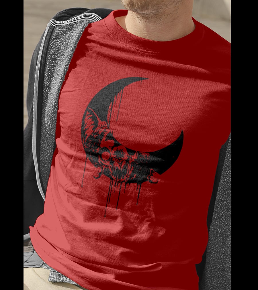 Mxmorggo Blood Moon Bat Dripping T-Shirt