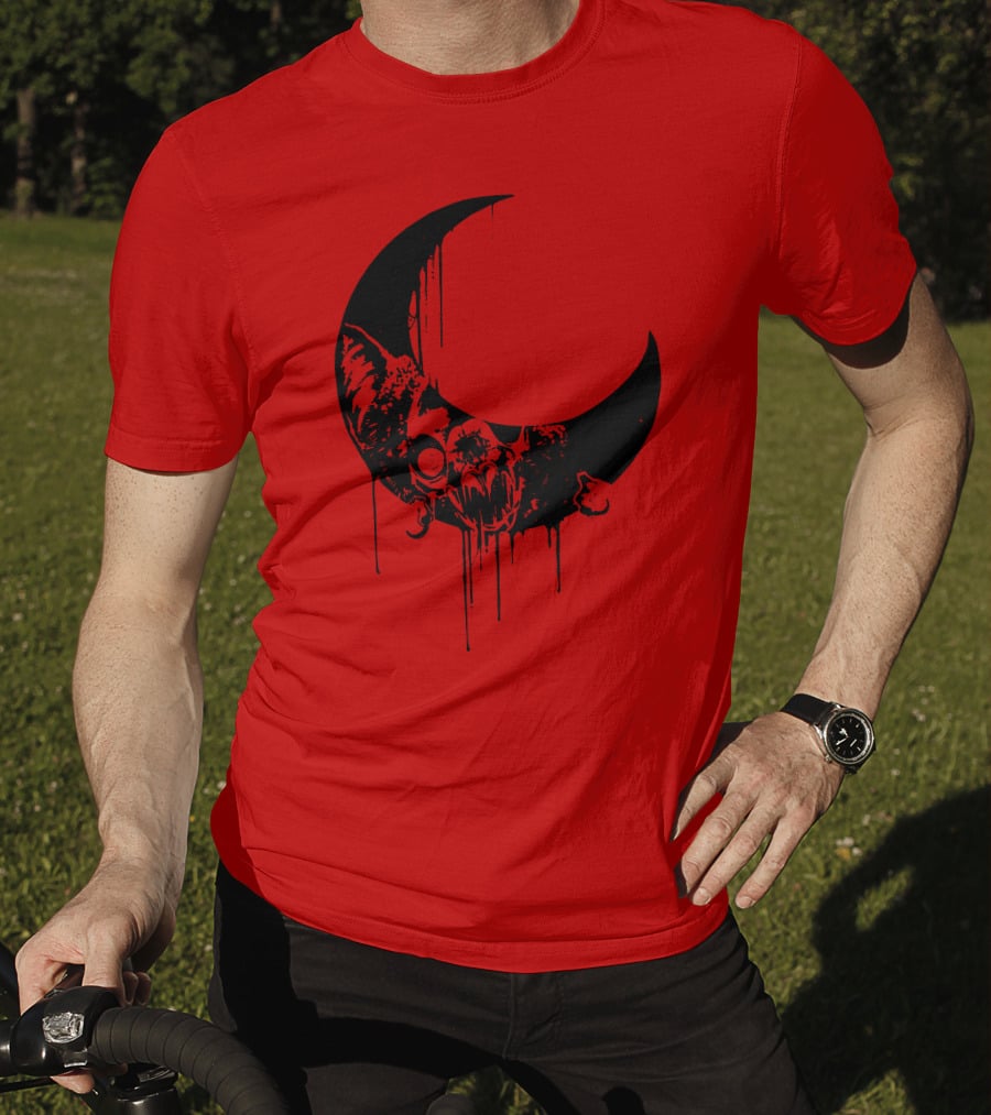 Mxmorggo Blood Moon Bat Dripping T-Shirt