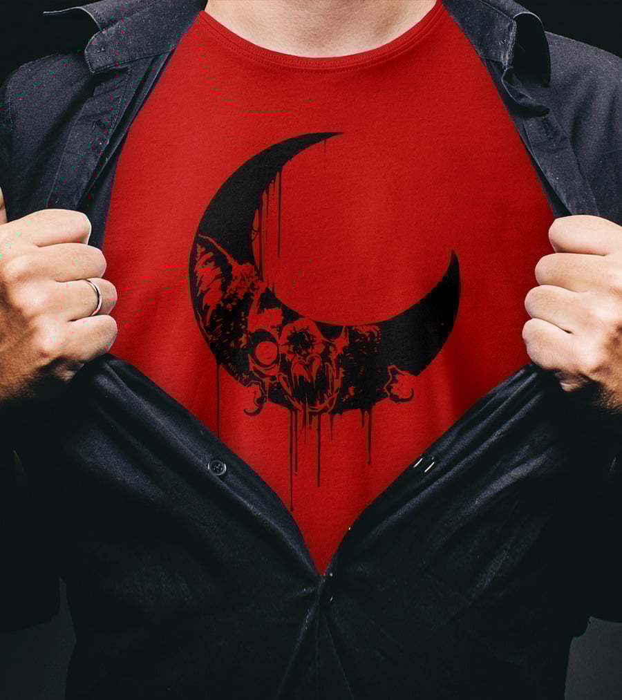 Mxmorggo Blood Moon Bat Dripping T-Shirt