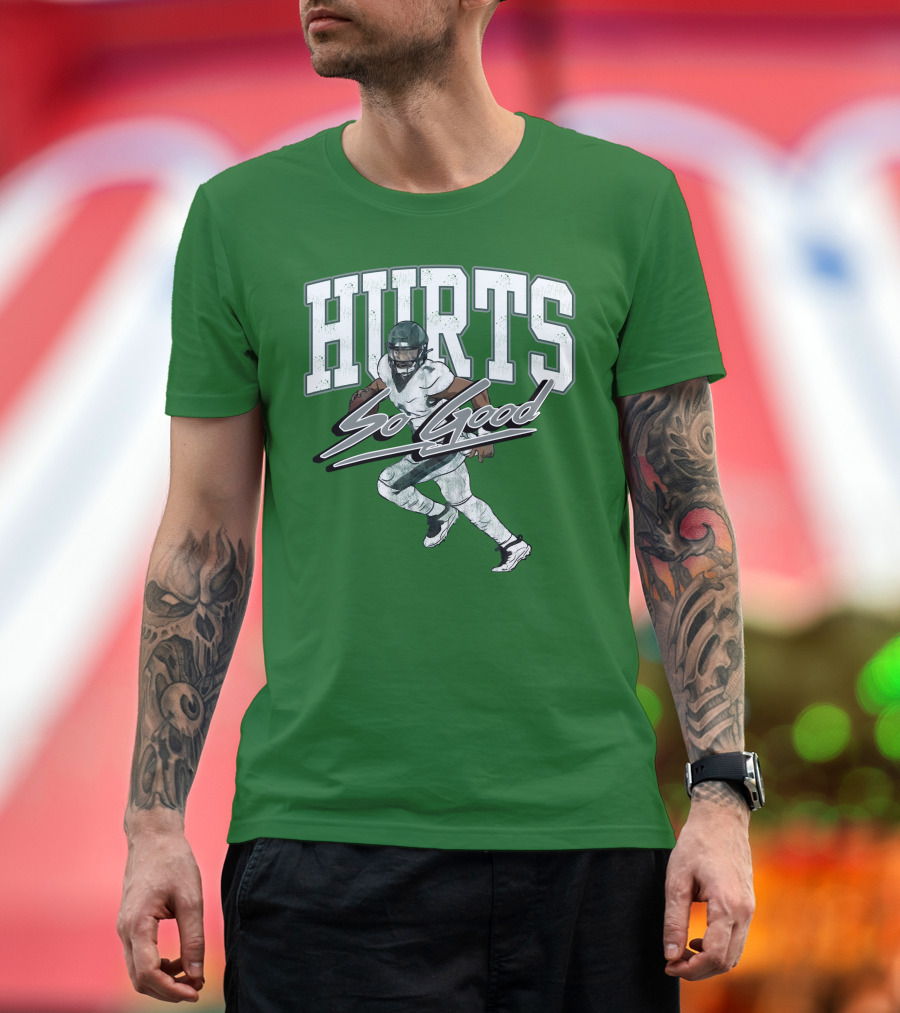Hurts So Good Pigment Dyed Football Player Green T-Shirt